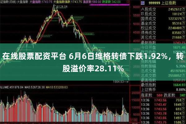 在线股票配资平台 6月6日维格转债下跌1.92%，转股溢价率28.11%