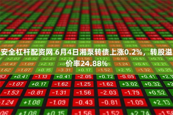 安全杠杆配资网 6月4日湘泵转债上涨0.2%，转股溢价率24.88%