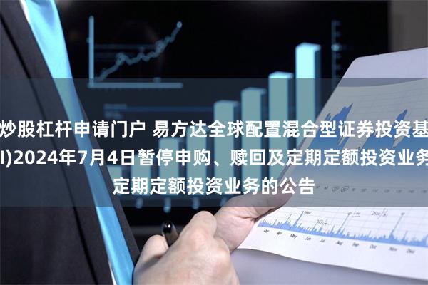 炒股杠杆申请门户 易方达全球配置混合型证券投资基金(QDII)2024年7月4日暂停申购、赎回及定期定额投资业务的公告