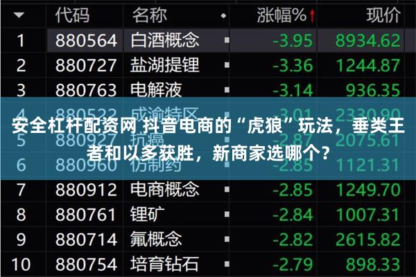 安全杠杆配资网 抖音电商的“虎狼”玩法，垂类王者和以多获胜，新商家选哪个？